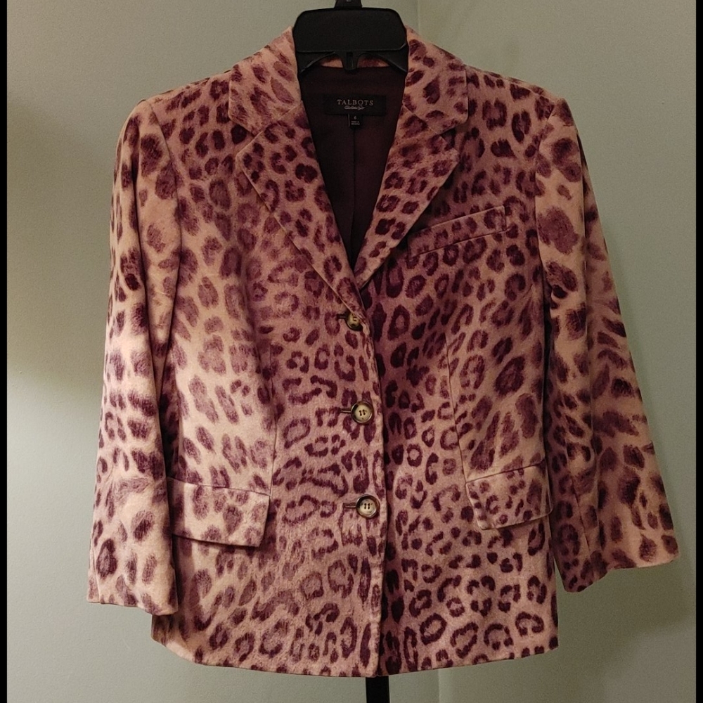 TALBOTS Animal Print Cheetah Blazer